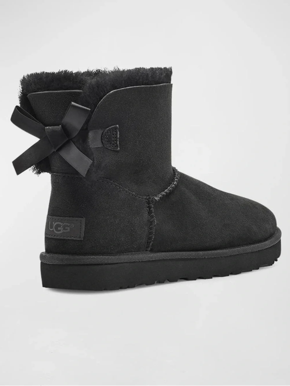 UGG Mini Bailey Bow II Suede Boots  Size 8 - Black NWOT